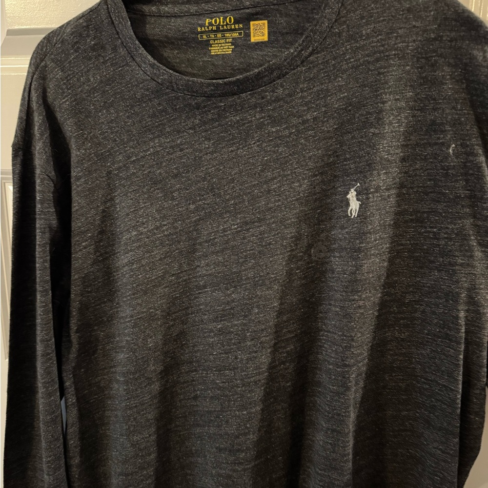 Polo by Ralph Lauren Men's Charcoal Long Sleeve Tee